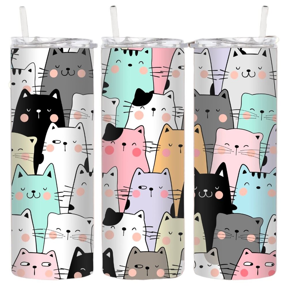 Colorful Cats Metal Insulated Tumbler